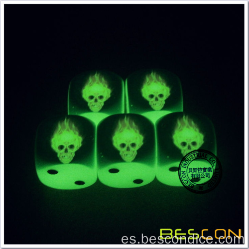 Horrible Skull Printing Glow in Dark Dice 16 mm